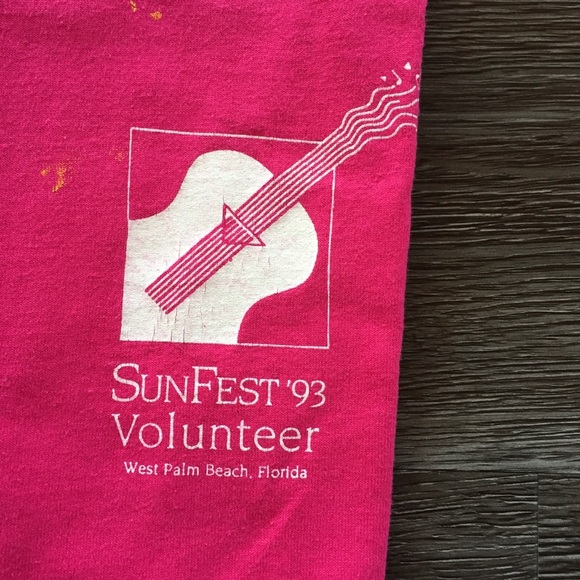 Vintage 1990’s Single Stitch T-Shirt Barnett Bank Sunfest Volunteer - Picture 11 of 12